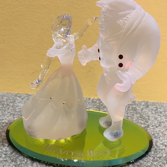 1998 Disney Parks Beauty the Beast Glass Figurine Arribas Crystal $225 Cost RARE - Picture 1 of 7